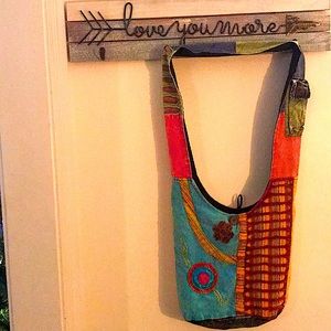 Nepal Boho Crossbody Bag with Mobile Pocket